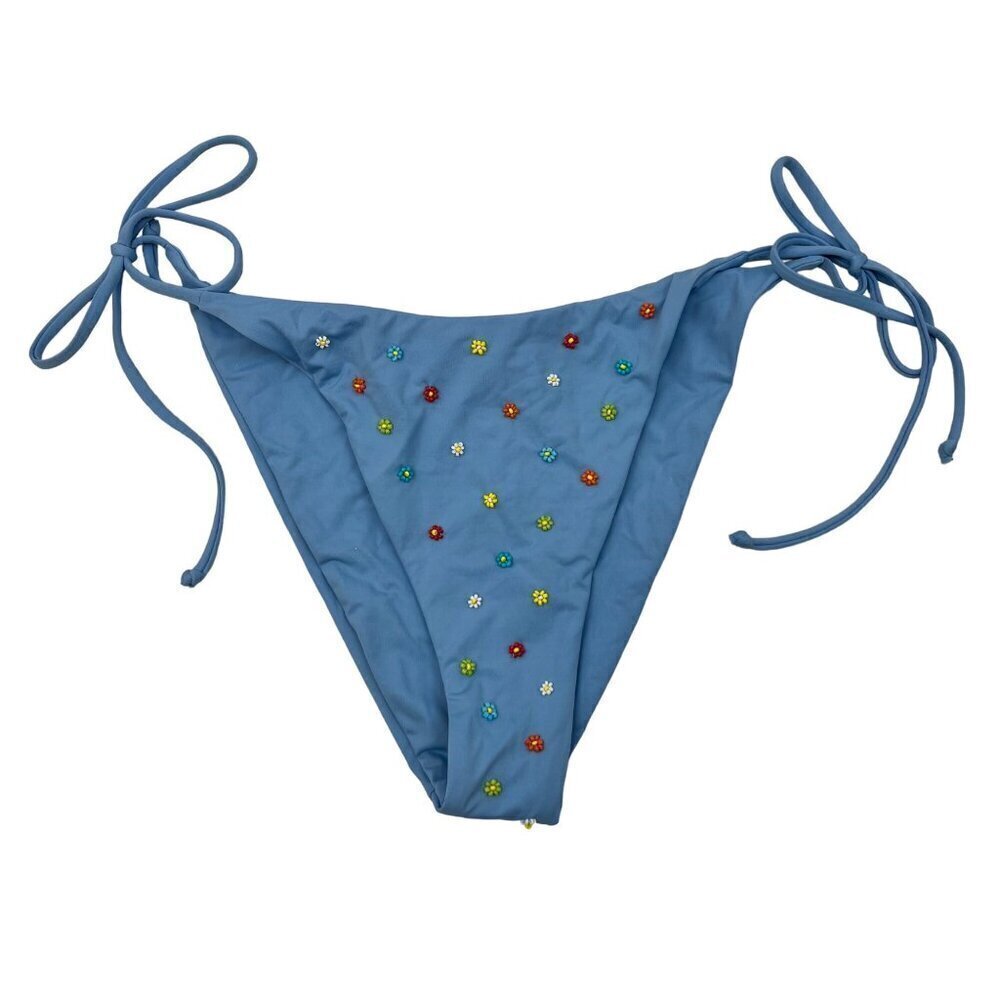L*Space Women’s Lennox Classic String Tie Bikini Bottom Blue/Multi Sz XL New